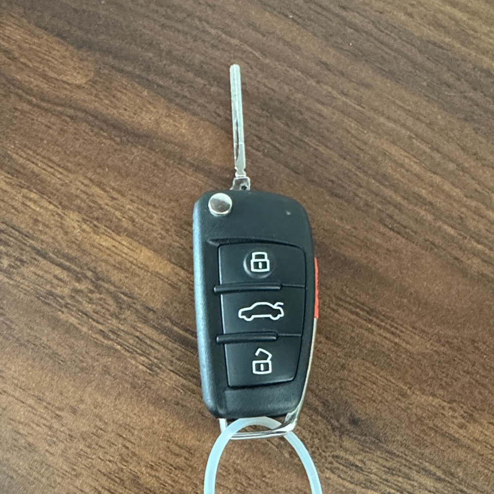 Black Car Key Fob with Silver Key